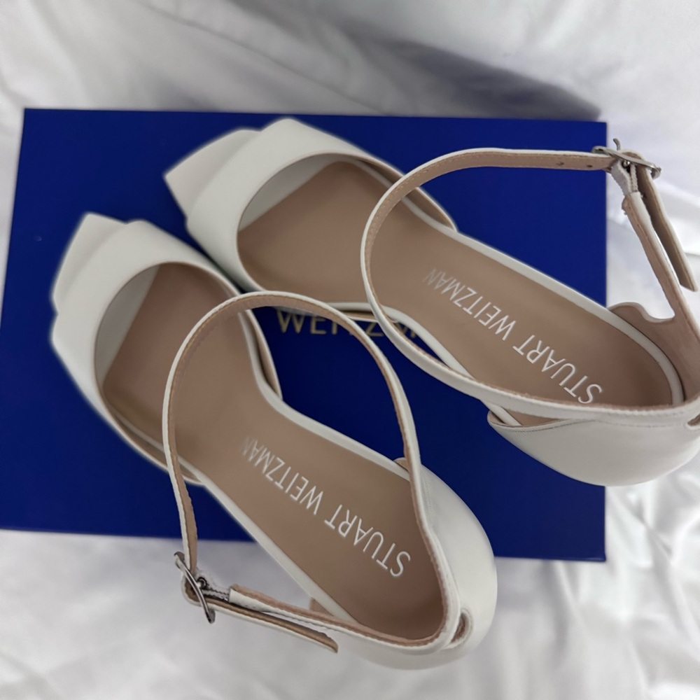 Stuart Weitzman White Heels 11.5 - Picture 6 of 6